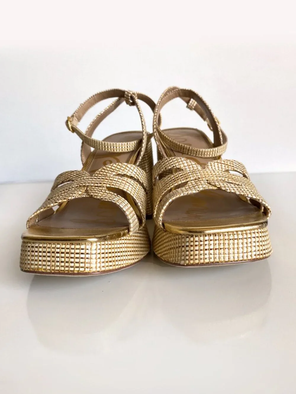 Sam Edelman Women's Reese Platform Heel Sandal Sand Dune Multi 9.5